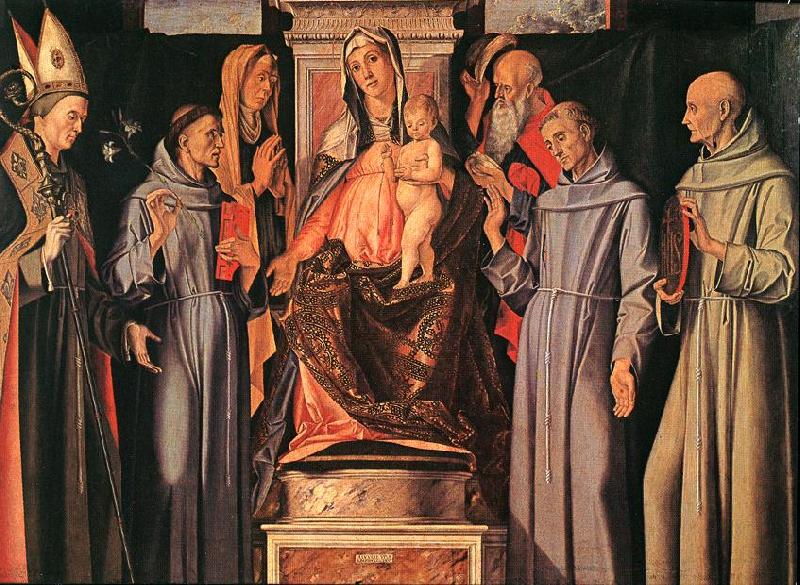 VIVARINI, family of painters Holy Family (Sacra Conversazione) ewt Germany oil painting art